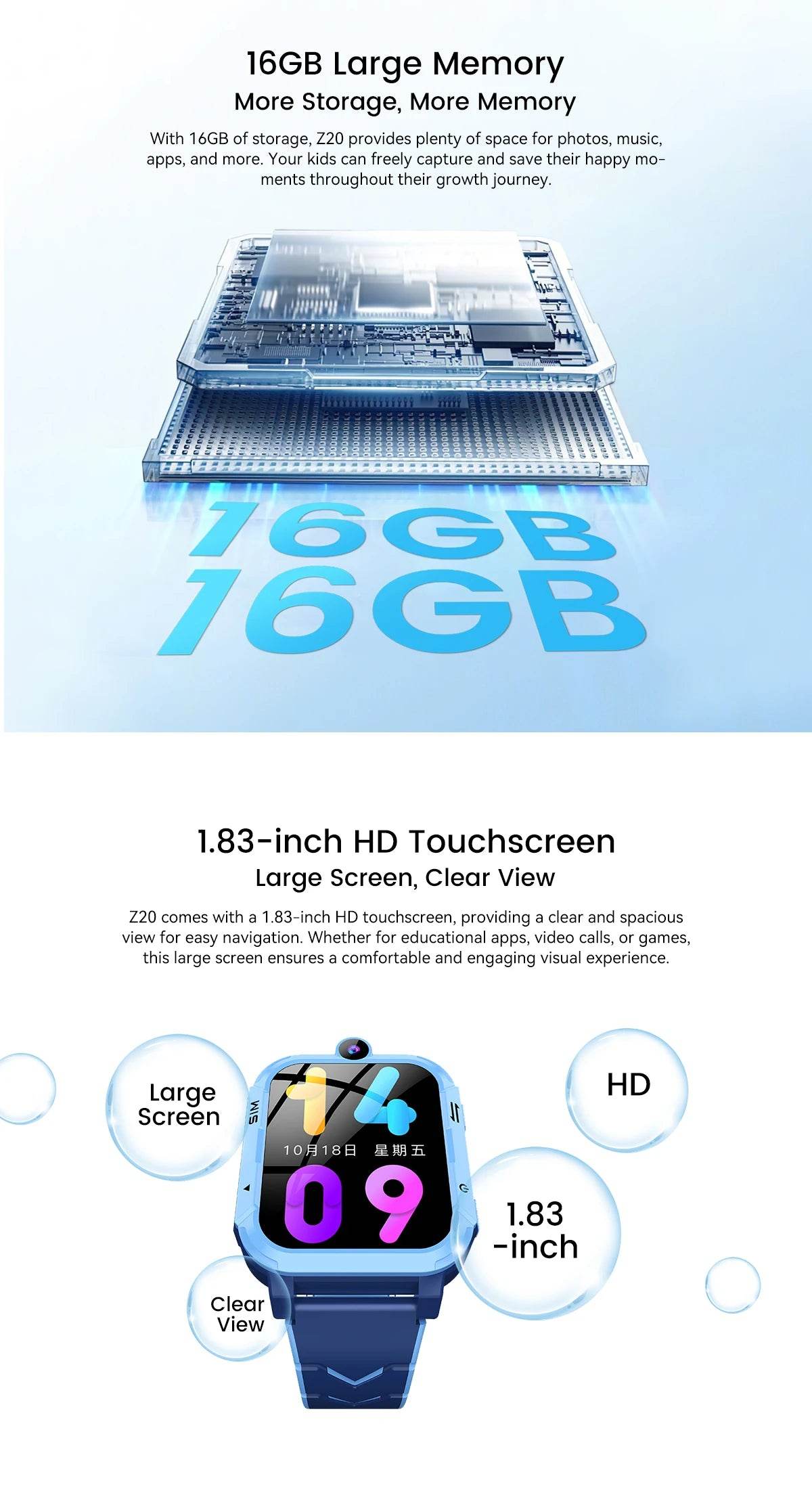 World Premiere Blackview NEW Z20 4G Smart Watch Kids GPS Video Call IP67 Tracker - ToylandEU