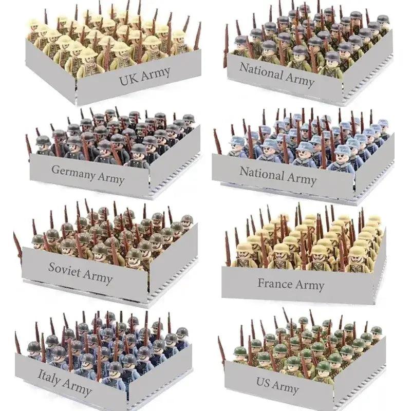  World War II Military Building Blocks Soldier Set Kids -  ToylandEU™