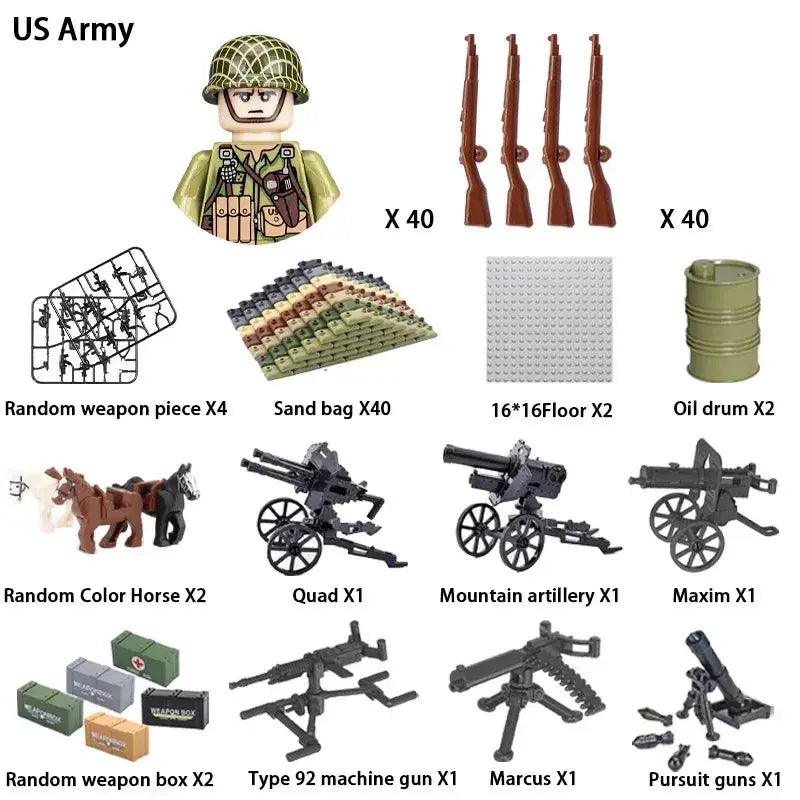  World War II Military Building Blocks Soldier Set Kids -  ToylandEU™