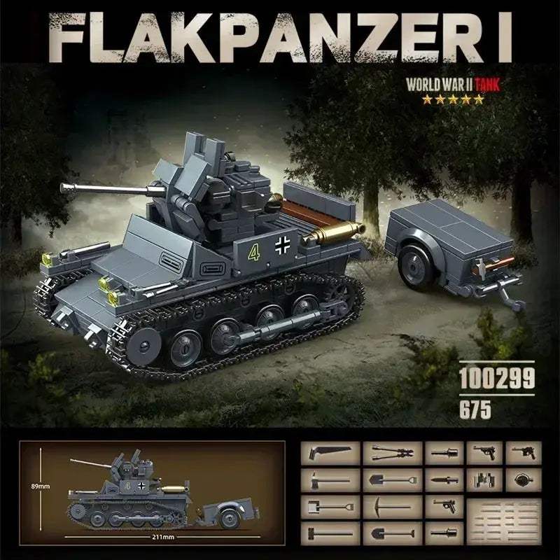 World War II Tank Building Block Set Anti Aircraft - ToylandEU