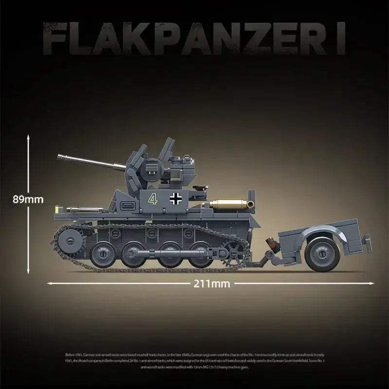 World War II Tank Building Block Set Anti Aircraft - ToylandEU