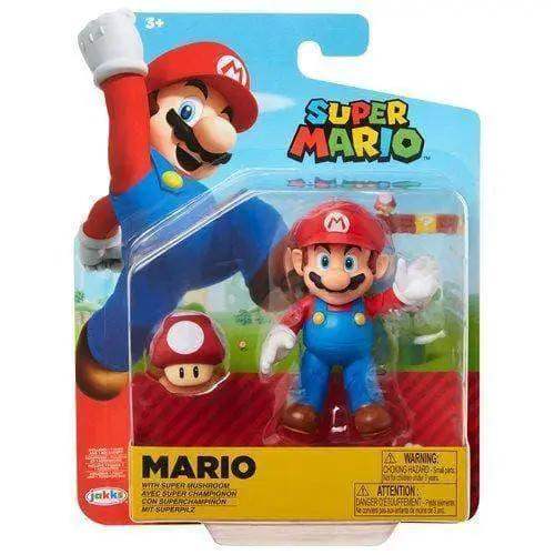 World Of Nintendo 4 Inch Action Figure Mario With Mushroom - ToylandEU