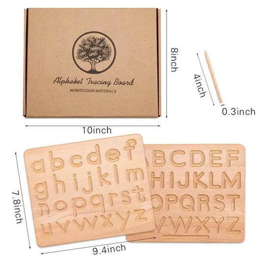  Montessori Double Sided Wooden English Alphabet And Numbers Cognitive Writing Board For Early Literacy -  ToylandEU™