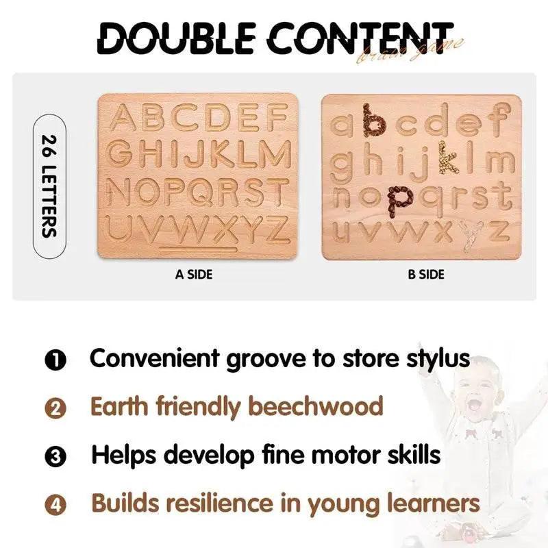  Montessori Double Sided Wooden English Alphabet And Numbers Cognitive Writing Board For Early Literacy -  ToylandEU™
