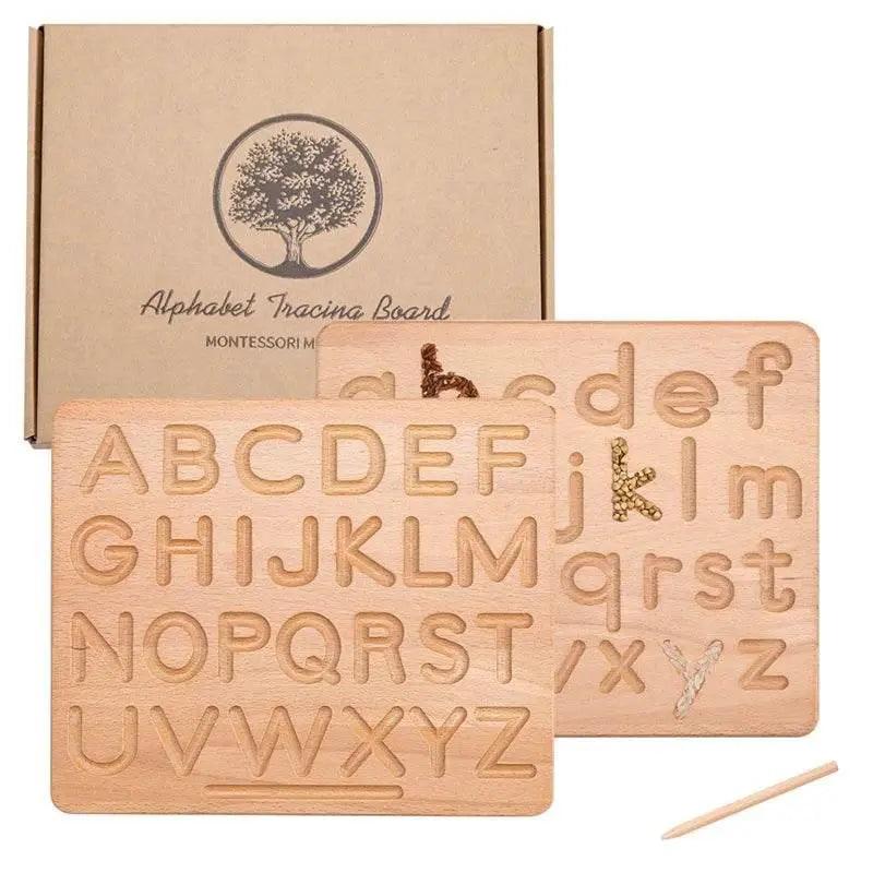  Montessori Double Sided Wooden English Alphabet And Numbers Cognitive Writing Board For Early Literacy -  ToylandEU™
