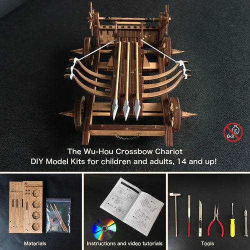 Wu-HOU Ancient Crossbow Chariot 3D Wooden Puzzle Model Kit - DIY Historical Craft Toy - ToylandEU