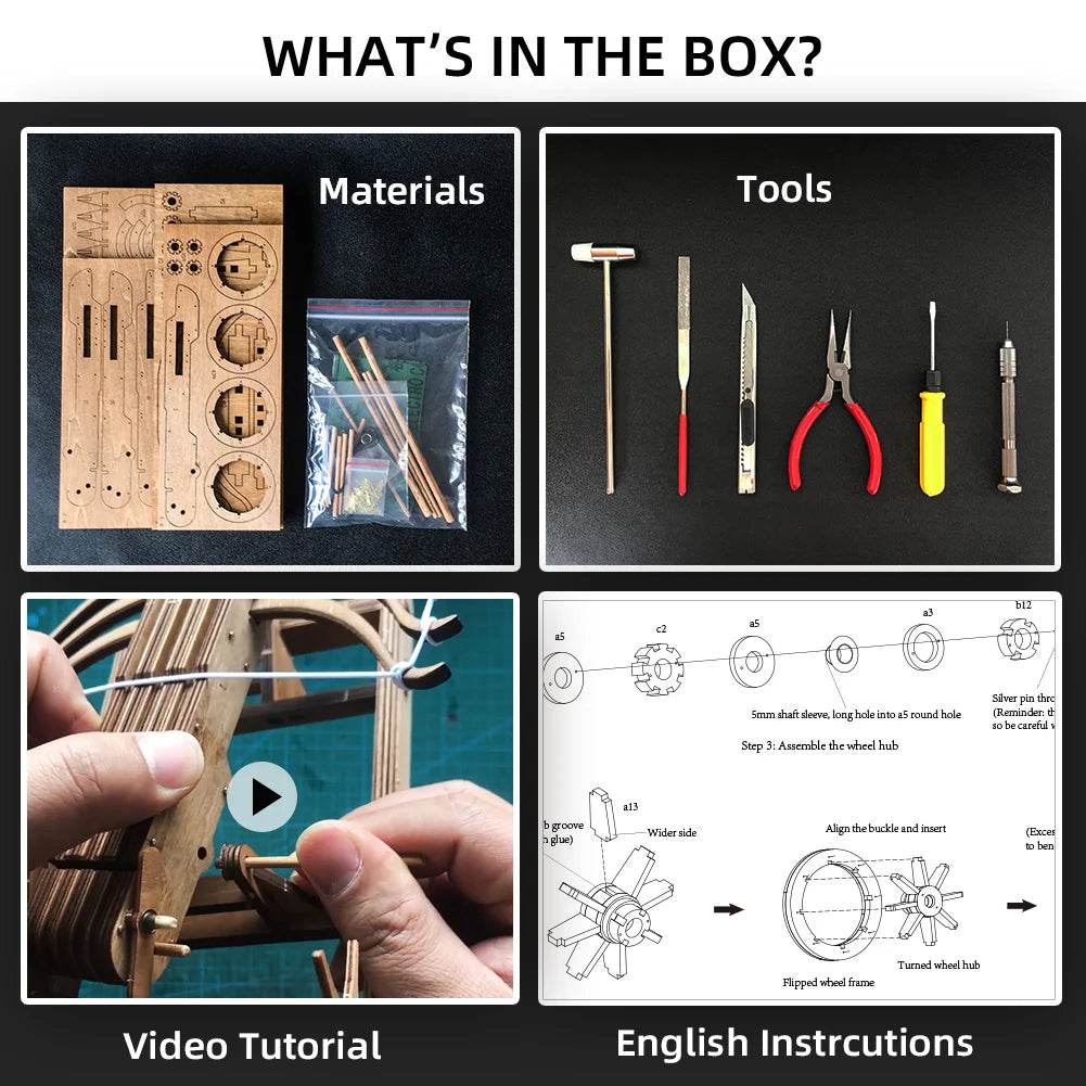Wu-HOU Ancient Crossbow Chariot 3D Wooden Puzzle Model Kit - DIY Historical Craft Toy - ToylandEU