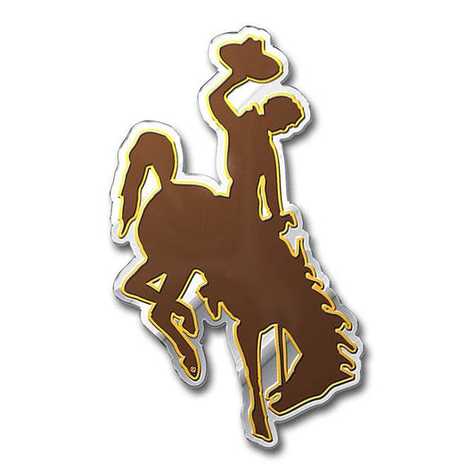 Wyoming Cowboys Auto Emblem Colorful Chrome Vehicle Badge - ToylandEU