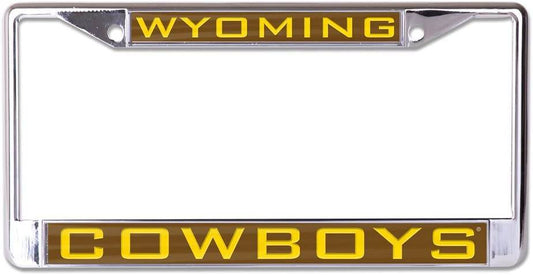 Wyoming Cowboys License Plate Frame Inlaid Style Chrome - ToylandEU