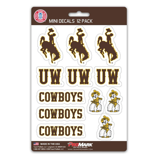 Wyoming Cowboys Mini Decal Set 12 Pack Premium Vinyl - ToylandEU