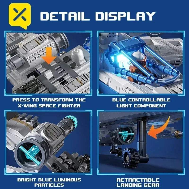 X Wing Space Fighter Building Blocks Set LED Light Up - ToylandEU