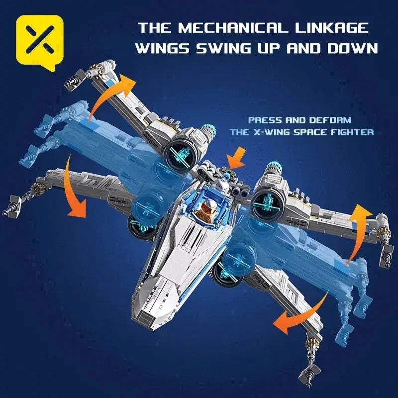 X Wing Space Fighter Building Blocks Set LED Light Up - ToylandEU