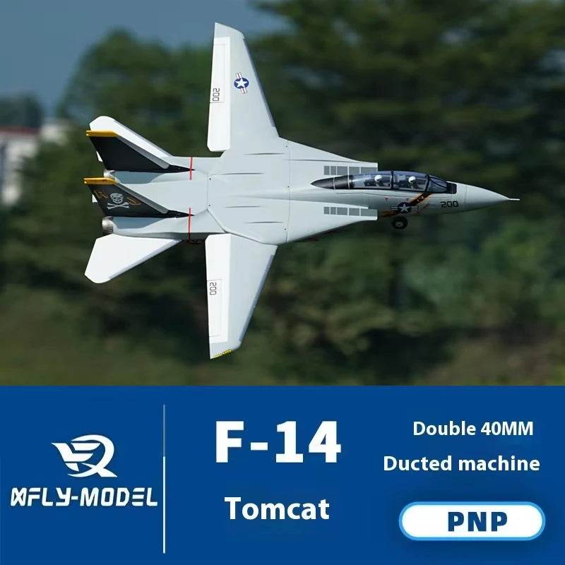 XFly RC Electric Fighter Aircraft Fixed Wing Model Foam Double 40mm F-14 PNP Remote Control Toy for Adults - ToylandEU