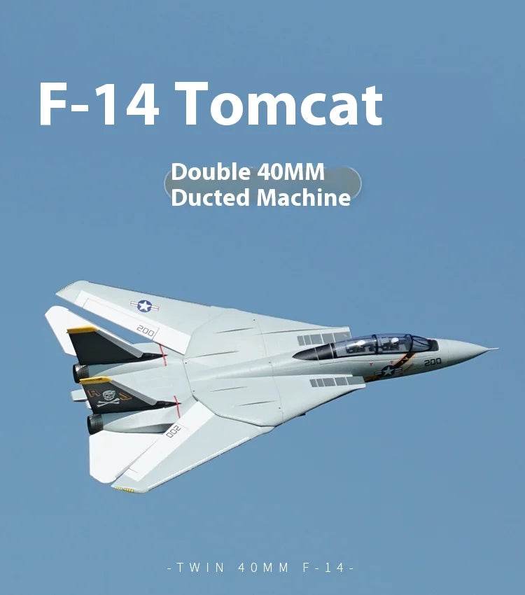 XFly RC Electric Fighter Aircraft Fixed Wing Model Foam Double 40mm F-14 PNP Remote Control Toy for Adults - ToylandEU