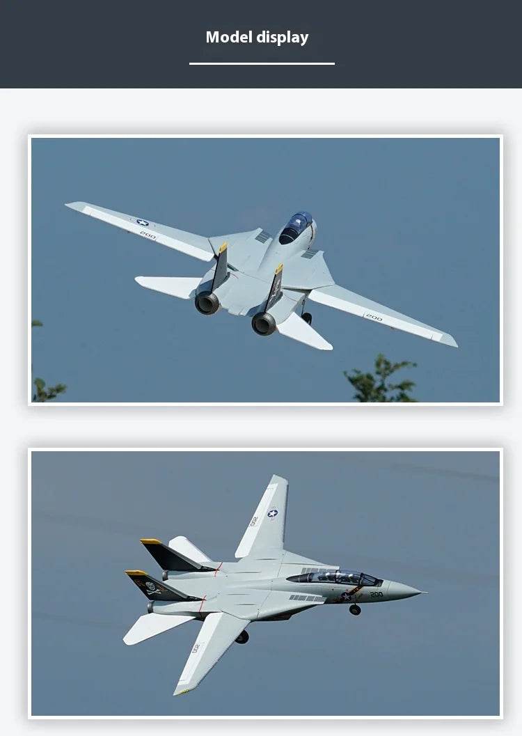 XFly RC Electric Fighter Aircraft Fixed Wing Model Foam Double 40mm F-14 PNP Remote Control Toy for Adults - ToylandEU