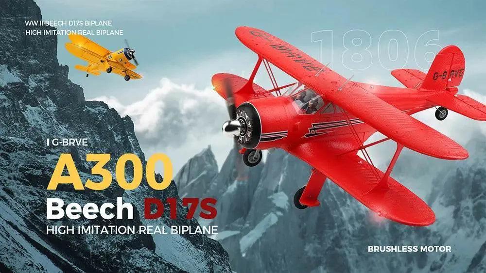  XK A300-Beech D17S 4CH 3D Fixed Wing RC Airplane RTF -  ToylandEU™