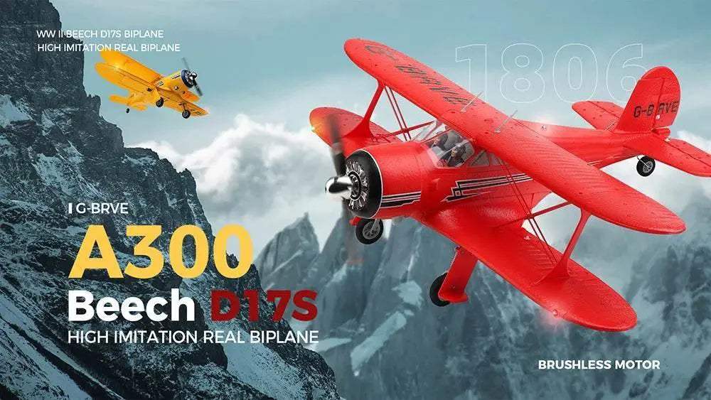  XK A300-Beech D17S 4CH 3D Fixed Wing RC Airplane RTF -  ToylandEU™