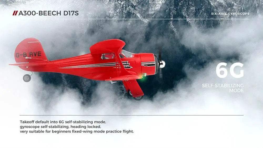  XK A300-Beech D17S 4CH 3D Fixed Wing RC Airplane RTF -  ToylandEU™