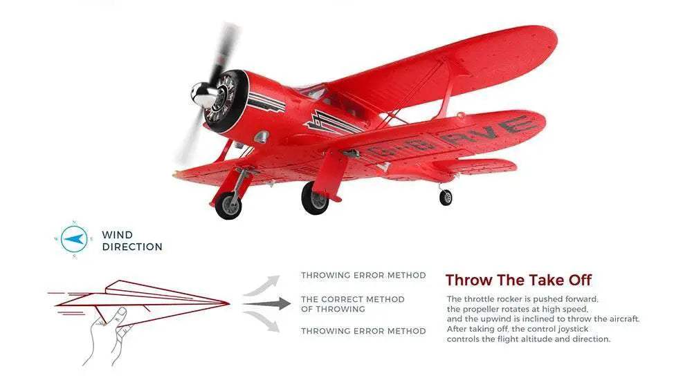  XK A300-Beech D17S 4CH 3D Fixed Wing RC Airplane RTF -  ToylandEU™