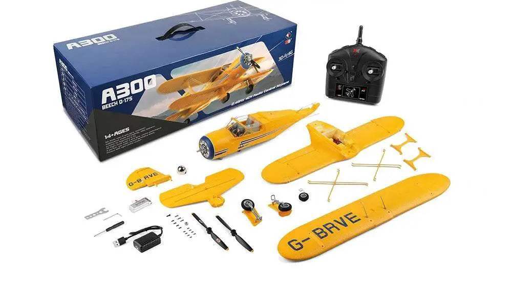  XK A300-Beech D17S 4CH 3D Fixed Wing RC Airplane RTF -  ToylandEU™