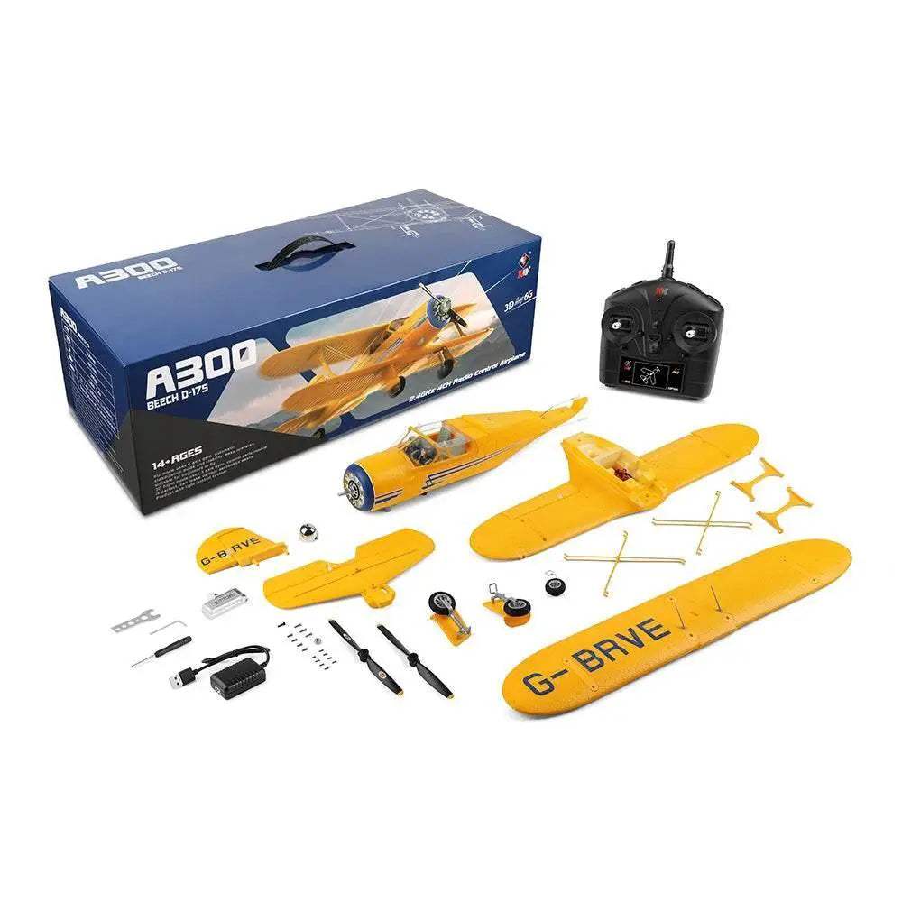  XK A300-Beech D17S 4CH 3D Fixed Wing RC Airplane RTF -  ToylandEU™