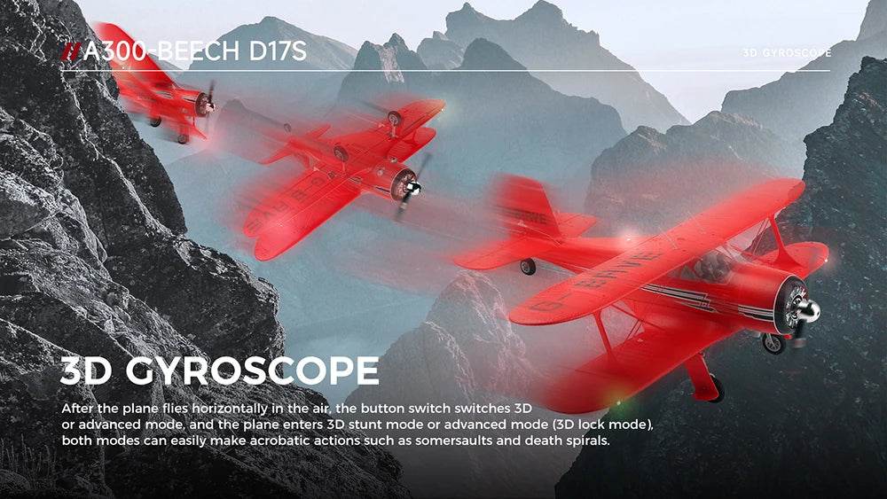 XK A300-Beech D17S 550mm Wingspan 2.4GHz RC Airplane - ToylandEU