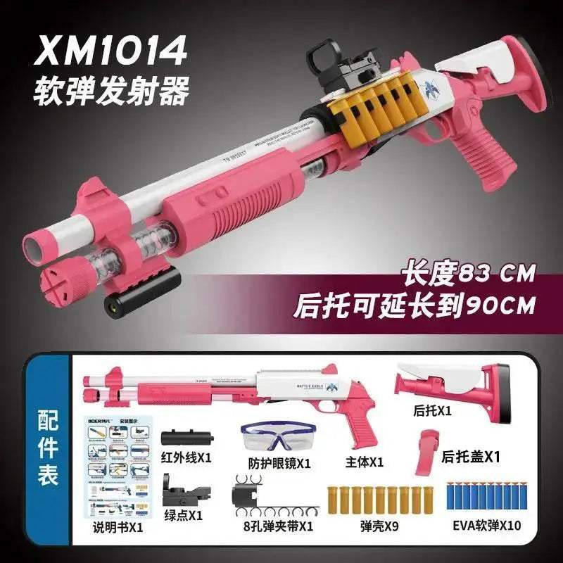 XM1014 Soft Bullet Shell Ejection Toy Gun Manual Airsoft Rifle Foam Darts Blaster for Adults and Boys - ToylandEU
