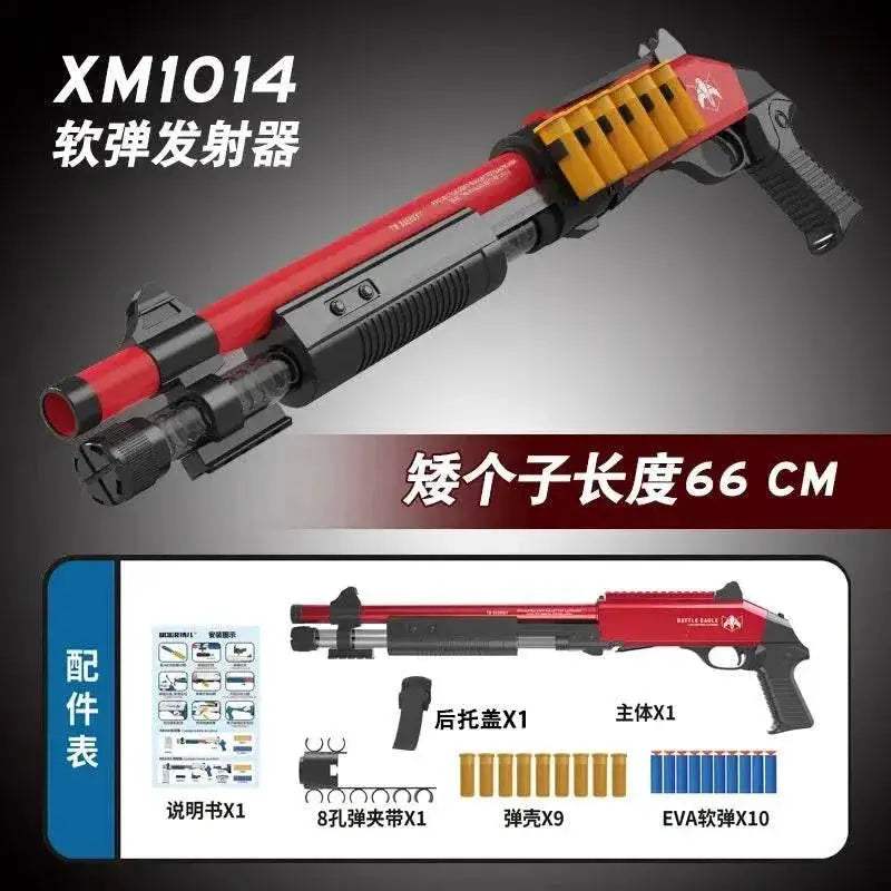 XM1014 Soft Bullet Shell Ejection Toy Gun Manual Airsoft Rifle Foam Darts Blaster for Adults and Boys - ToylandEU