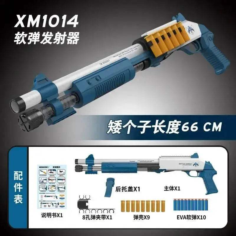 XM1014 Soft Bullet Shell Ejection Toy Gun Manual Airsoft Rifle Foam Darts Blaster for Adults and Boys - ToylandEU