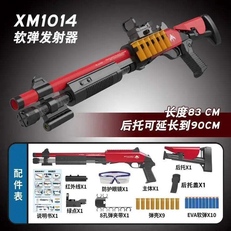 XM1014 Soft Bullet Shell Ejection Toy Gun Manual Airsoft Rifle Foam Darts Blaster for Adults and Boys - ToylandEU