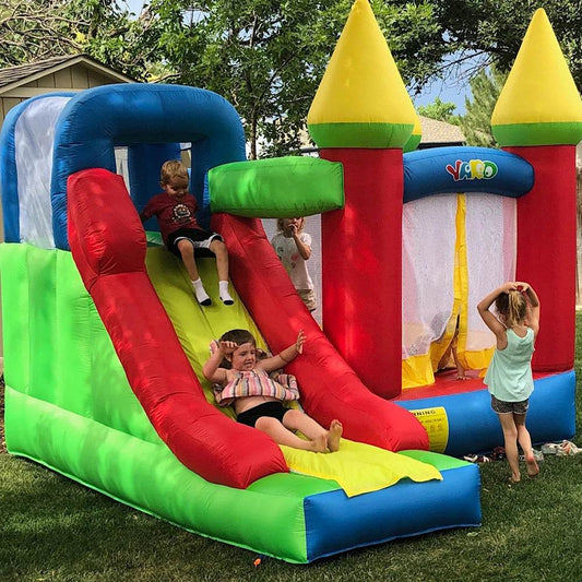 YARD Bouncy Castle Inflatable Jumping Castles 3.5m Trampoline for Children House Bouncer with Slide Blower - ToylandEU