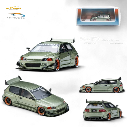  YM Model Honda Civic Pandem EG4 K20 Modified Bronze Green 1:64 -  ToylandEU™