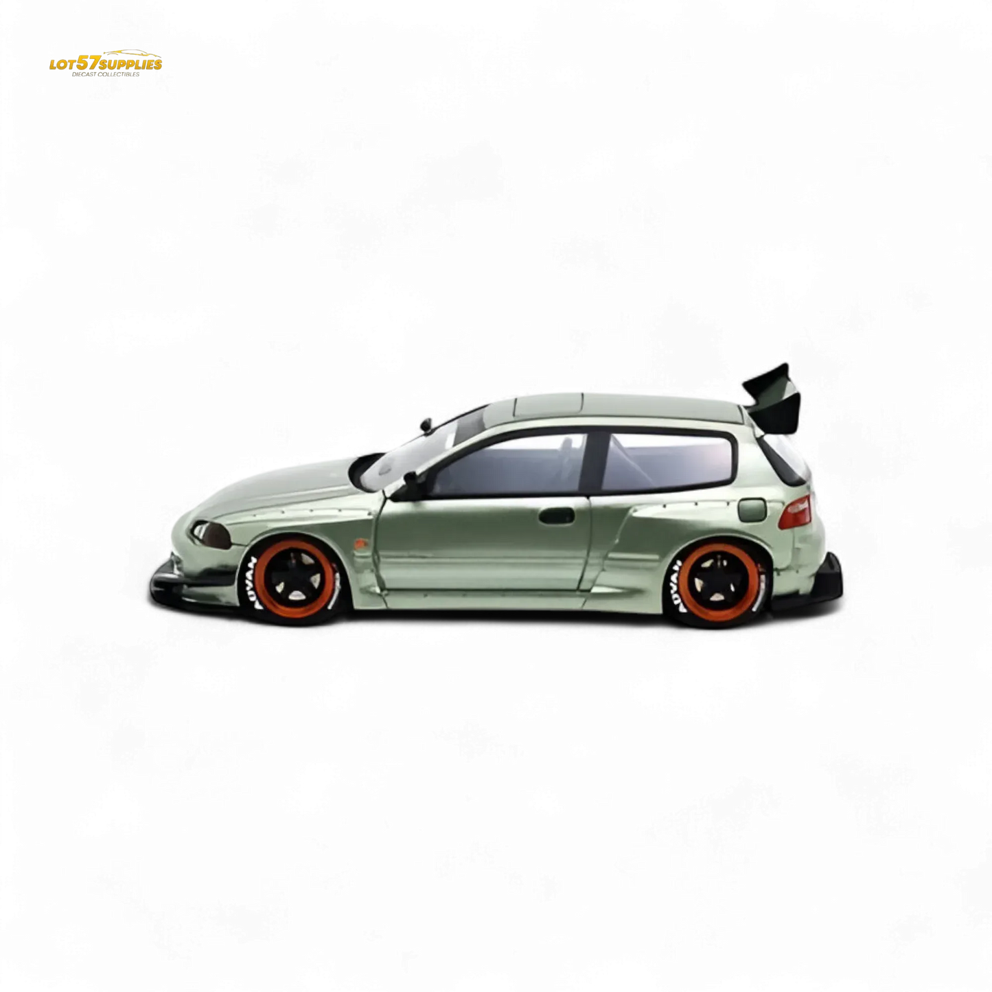 YM Model Honda Civic Pandem EG4 K20 Modified Bronze Green 1:64 Limited to 399 PCS - ToylandEU