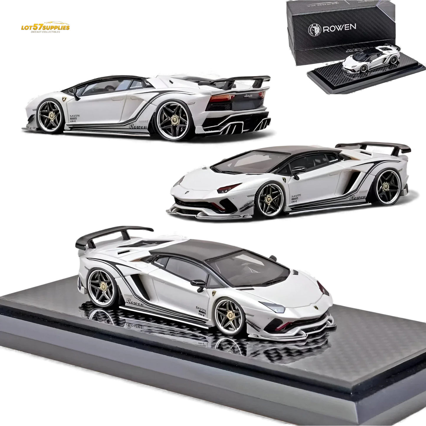 YM Model Lamborghini Aventador S Advance Edition Rowen White 1:64 - ToylandEU