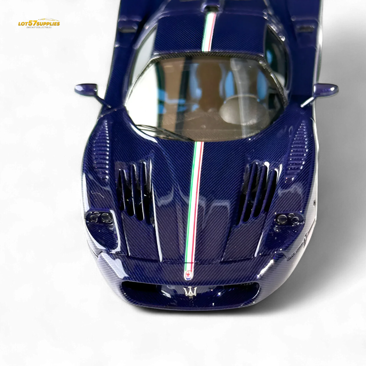 YM Model Maserati MC12 Stradale Corsa Blue Carbon 1:64 - ToylandEU