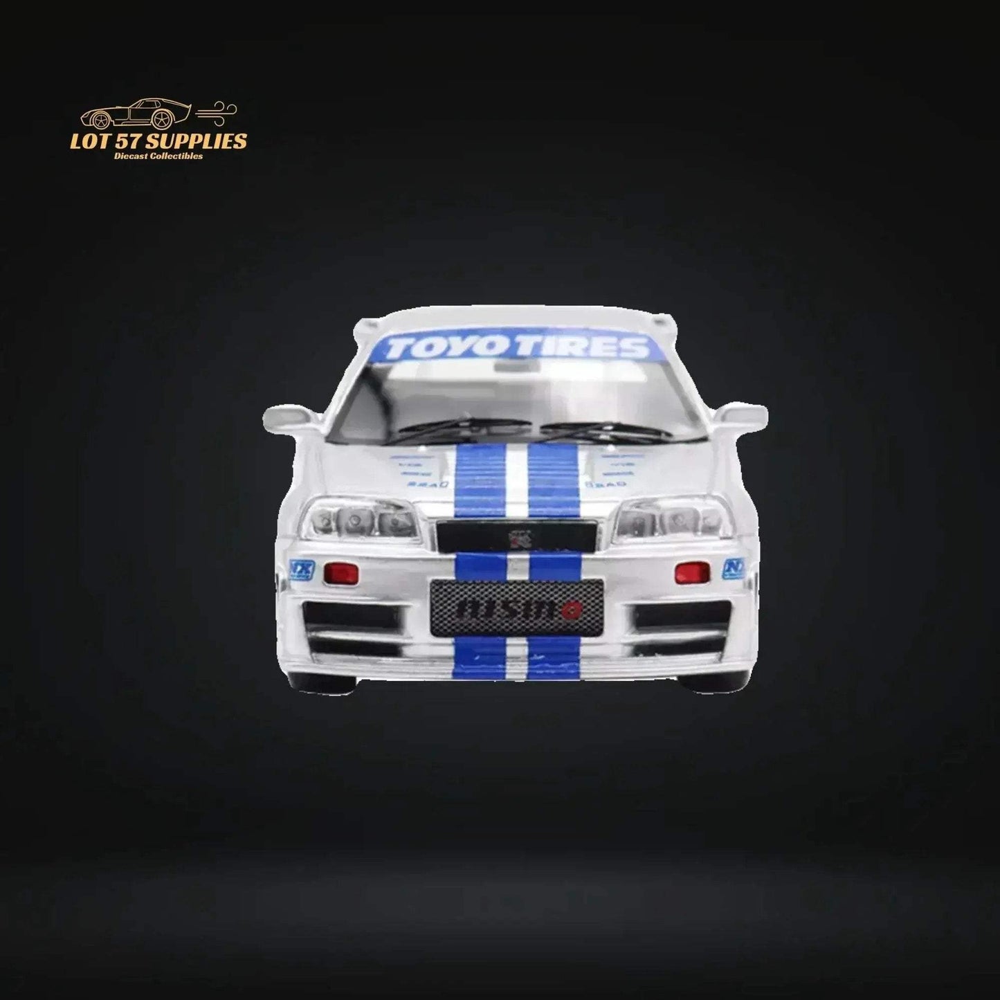 YM model X QCAR Skyline R34 Silver Blue F&F Livery Resin 1:64 - ToylandEU