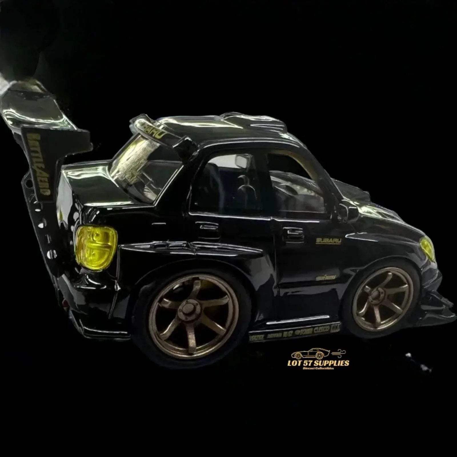 YM model X Q CAR Subaru Impreza WRX STI Voltex Black Gold Resin 1:64 - ToylandEU