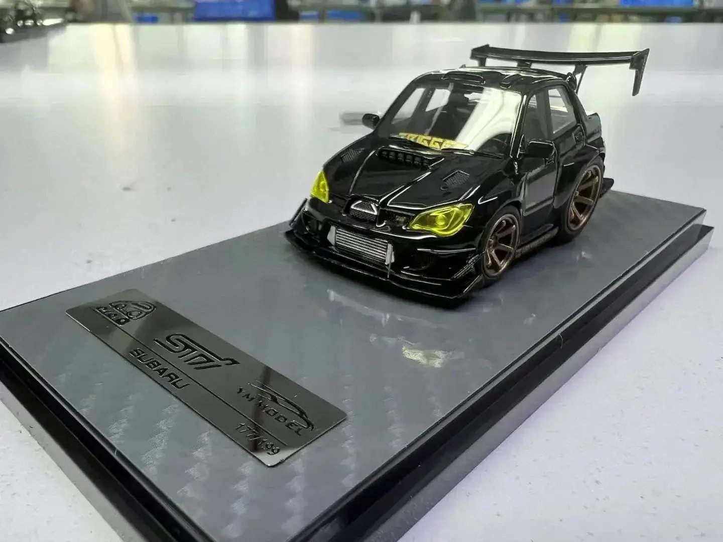YM model X Q CAR Subaru Impreza WRX STI Voltex Black Gold Resin 1:64 - ToylandEU