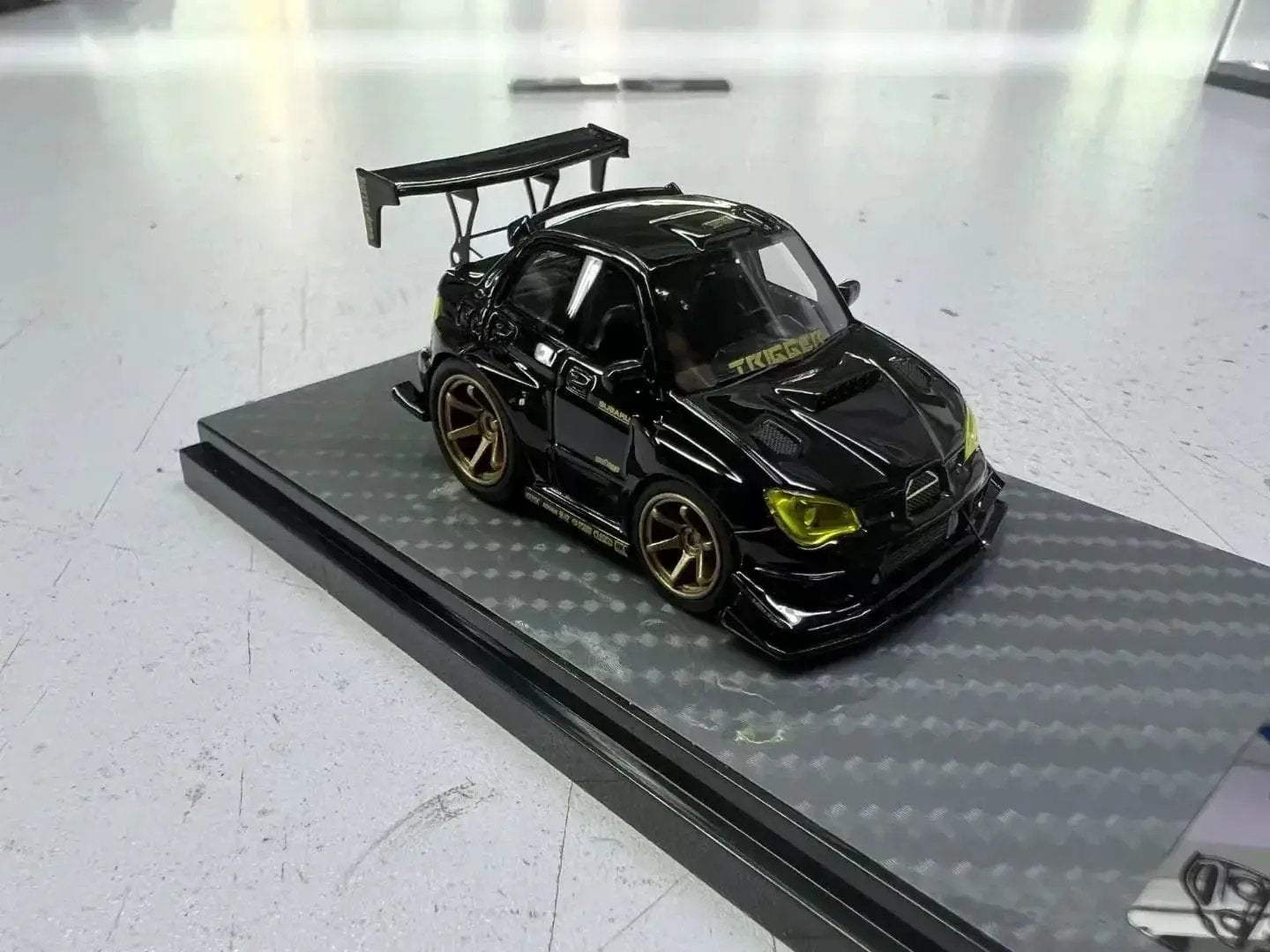 YM model X Q CAR Subaru Impreza WRX STI Voltex Black Gold Resin 1:64 - ToylandEU