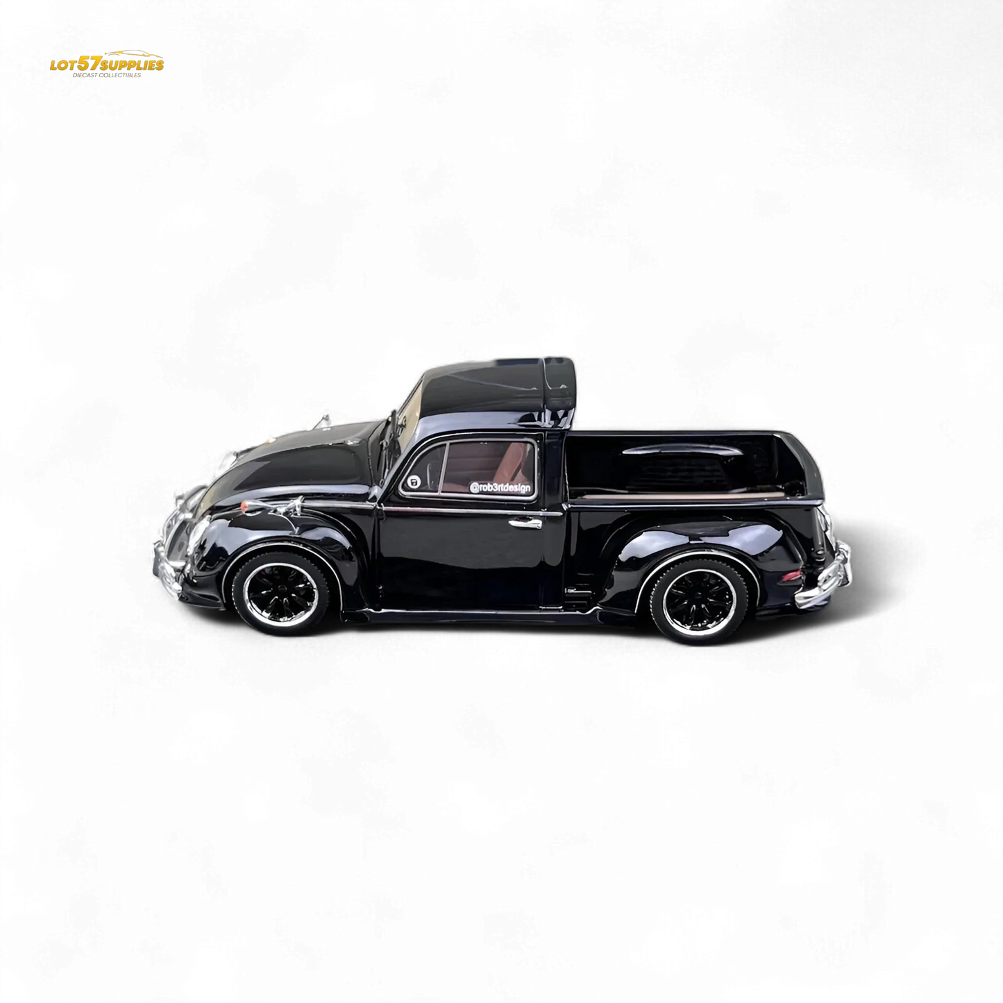 YM Model X Robert Design Volkswagen Beetle Pickup Truck FUSCUP in Black 1:64 Limited to 499 Pcs - ToylandEU