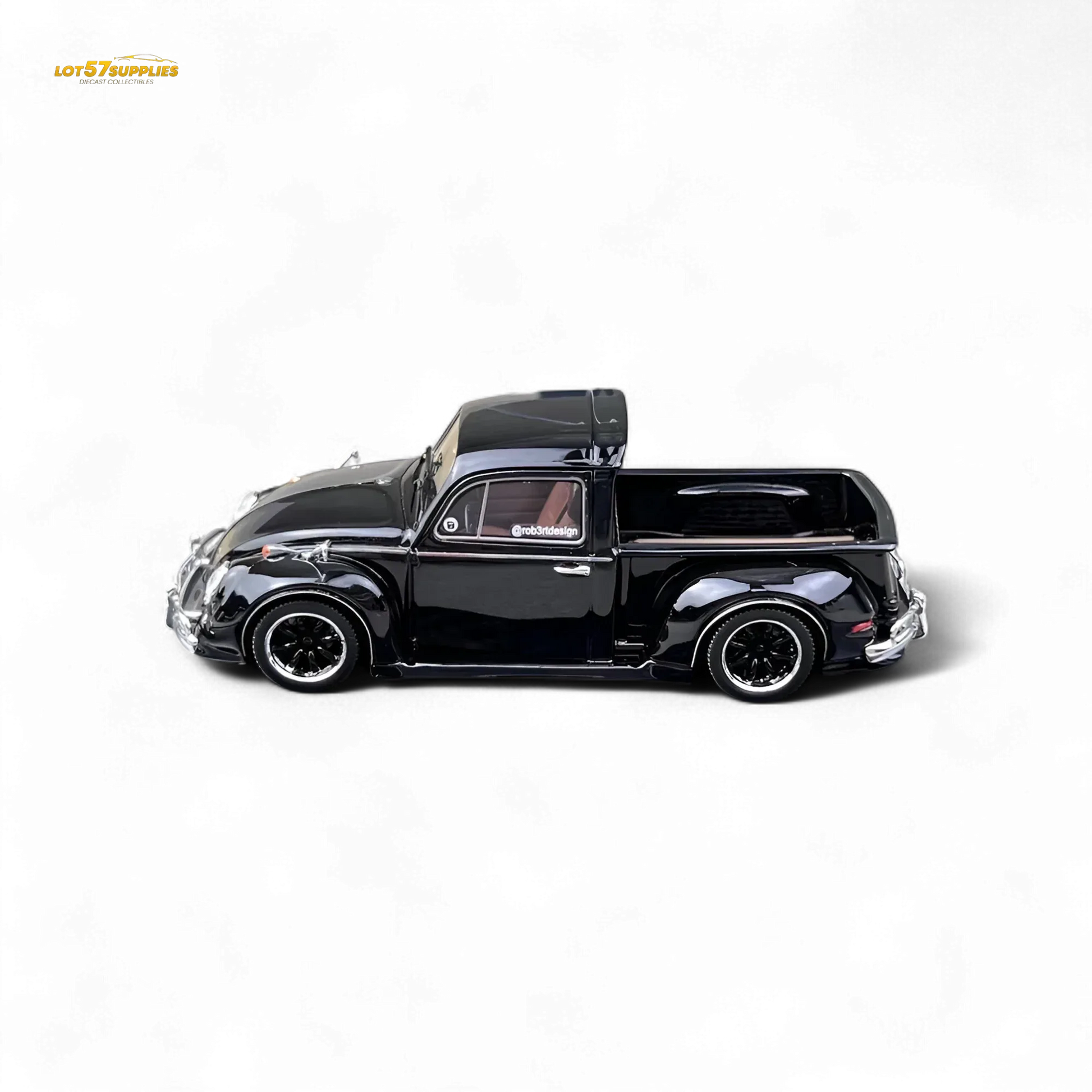 YM Model X Robert Design Volkswagen Beetle Pickup Truck FUSCUP in Black 1:64 Limited to 499 Pcs - ToylandEU