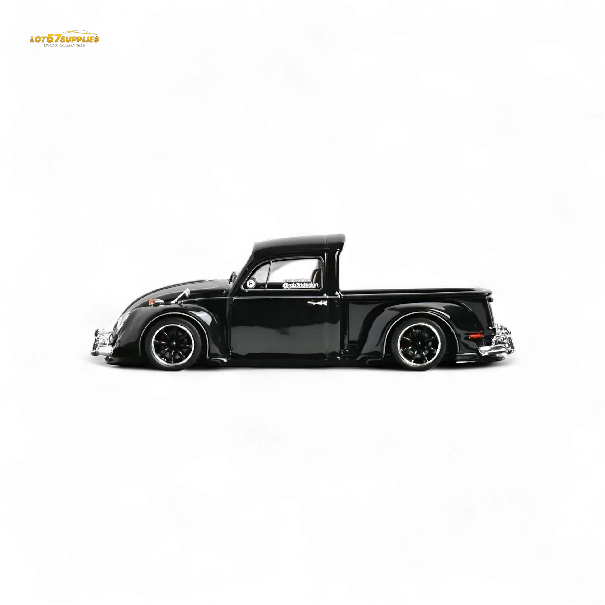 YM Model X Robert Design Volkswagen Beetle Pickup Truck FUSCUP in Black 1:64 Limited to 499 Pcs - ToylandEU