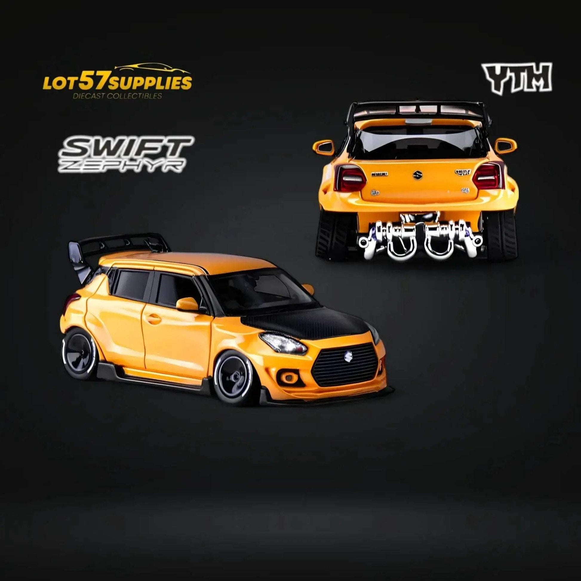 YTM Suzuki Swift 3rd Gen Zephyr Modified Version Rear Engine Concept Orange 1:64 - ToylandEU
