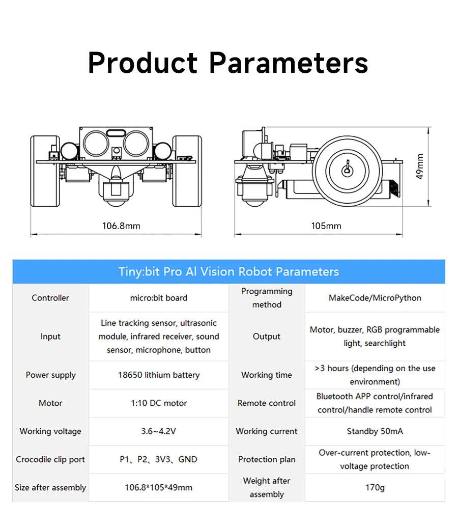 Yahboom Microbit Car Programmable Toys Coding Robotics STEM - ToylandEU
