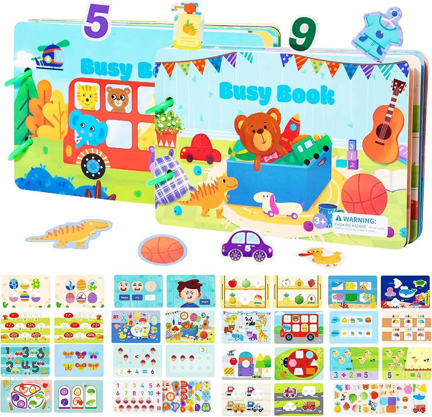 Yeahbo Busy Book for 2 3 4 Year Old Girls Boys 2 Pcs Montessori Educational Travel Toys Gifts for 2-5 Year Olds - ToylandEU