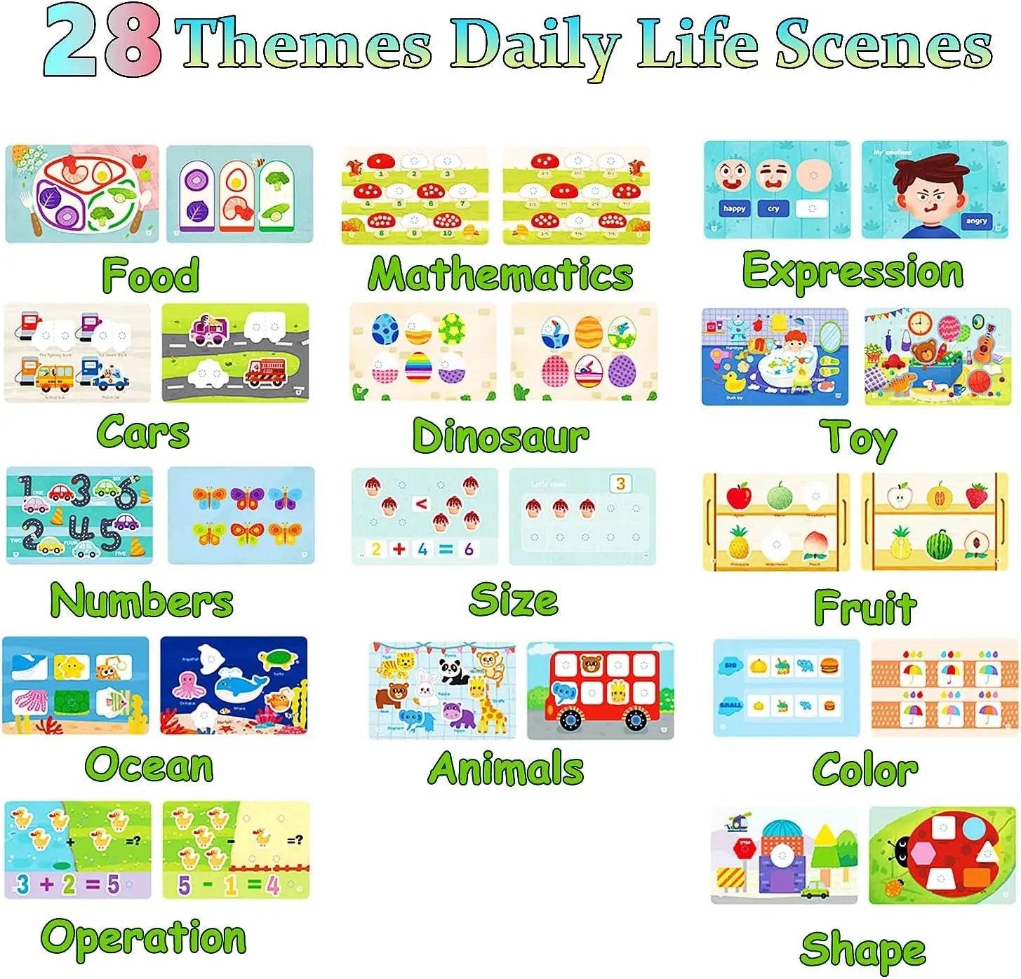 Yeahbo Busy Book for 2 3 4 Year Old Girls Boys 2 Pcs Montessori Educational Travel Toys Gifts for 2-5 Year Olds - ToylandEU