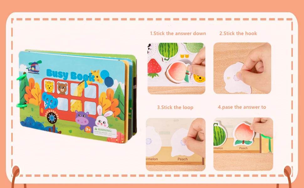 Yeahbo Busy Book for 2 3 4 Year Old Girls Boys 2 Pcs Montessori Educational Travel Toys Gifts for 2-5 Year Olds - ToylandEU