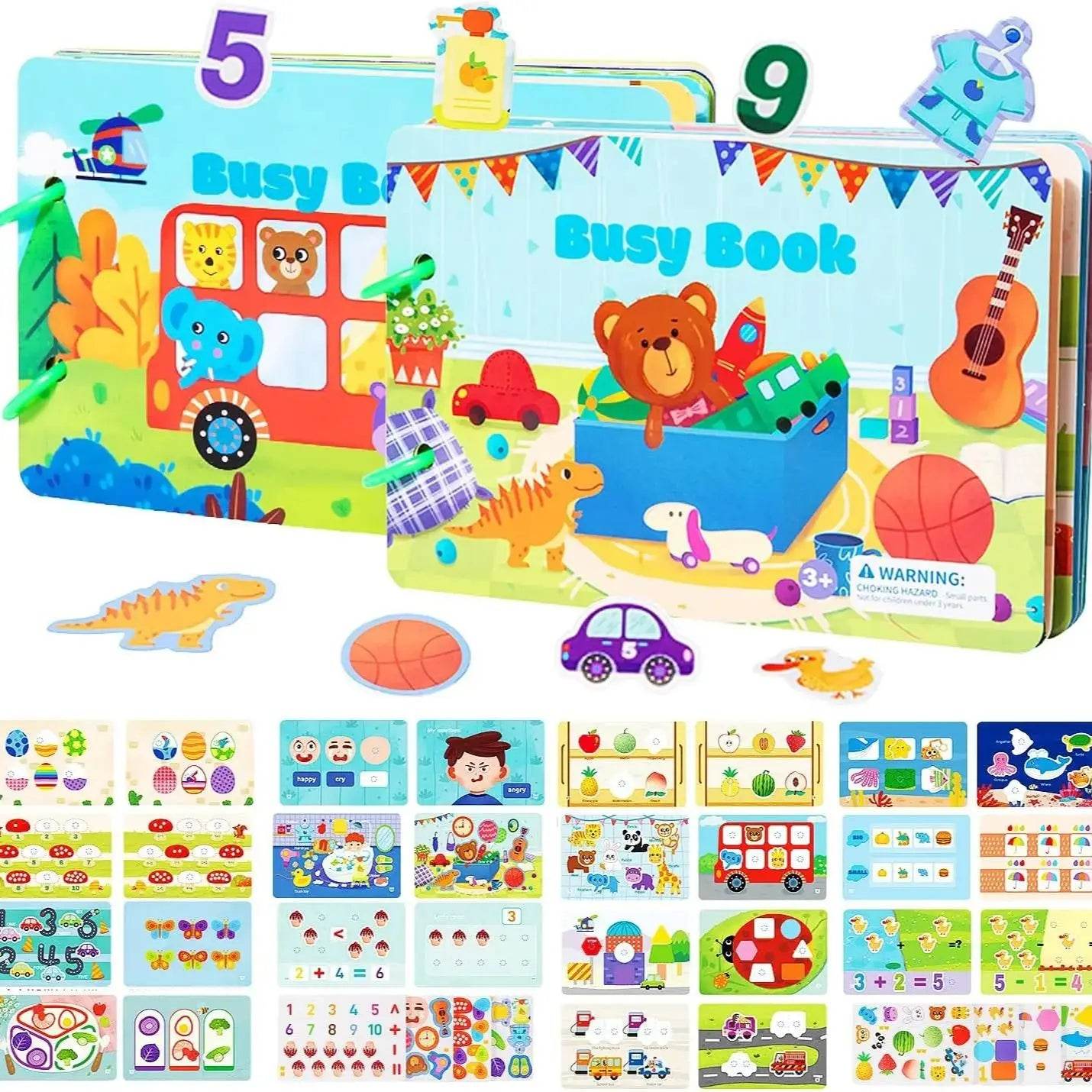Yeahbo Busy Book for 2 3 4 Year Old Girls Boys 2 Pcs Montessori Educational Travel Toys Gifts for 2-5 Year Olds - ToylandEU