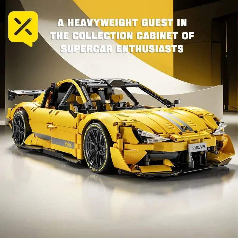 Yellow Racing Car Building Blocks Set For All Ages - ToylandEU