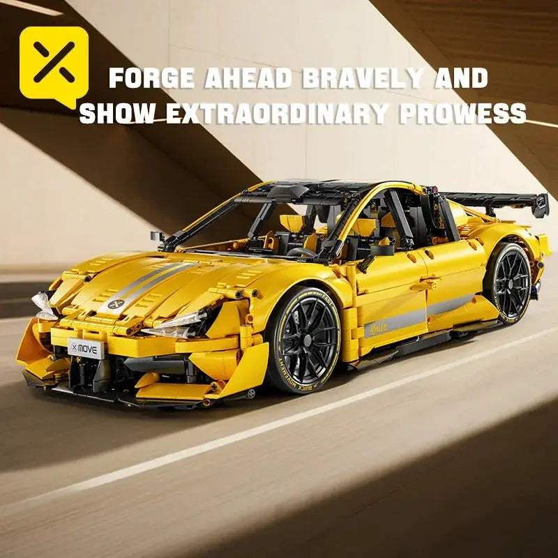 Yellow Racing Car Building Blocks Set For All Ages - ToylandEU